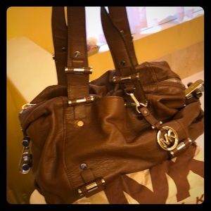Michael Kors brown leather shoulder bag